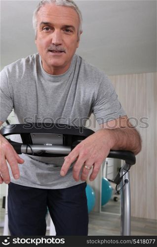 Senior man keeping fit