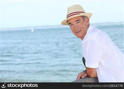 Senior man looking at the sea