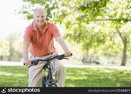 Senior man on a bicycle
