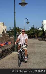 Senior Man On Cycle Ride