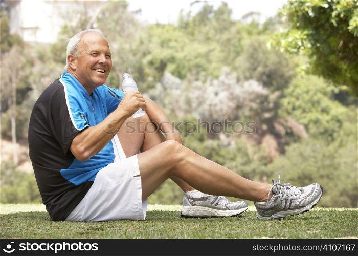 Senior Man Relaxing After Exercise