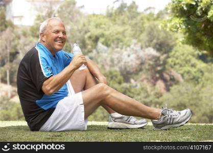 Senior Man Relaxing After Exercise