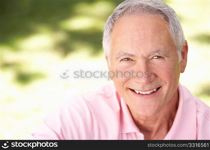 Senior man relaxing in a park