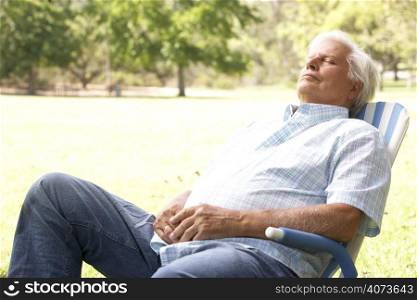 Senior Man Relaxing In Park