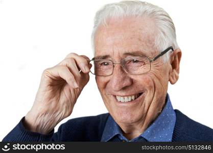 Senior Man Trying On New Glasses