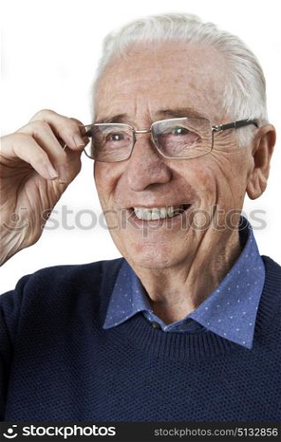 Senior Man Trying On New Glasses