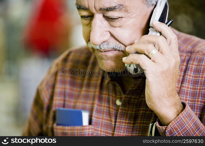 Senior man using a mobile phone