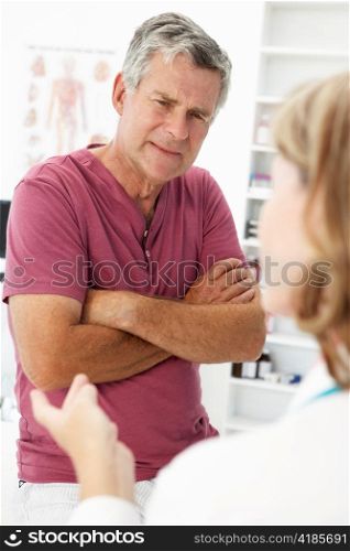 Senior man visiting doctor