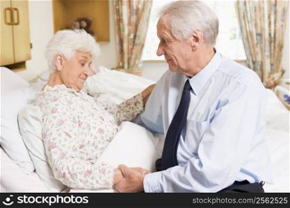 Senior Man Visiting His Wife In Hospital