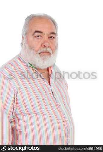 Senior man with white beard isolated on background