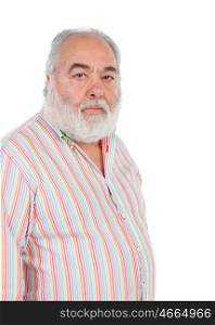 Senior man with white beard isolated on background