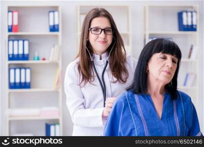 Senior patient visiting doctor for regular check-up