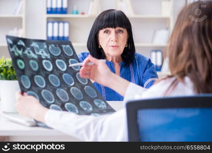 Senior patient visiting doctor for regular check-up