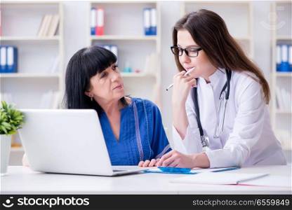 Senior patient visiting doctor for regular check-up