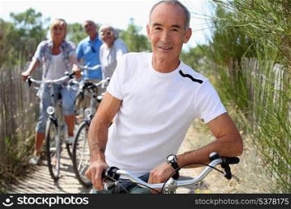 senior people on bikes