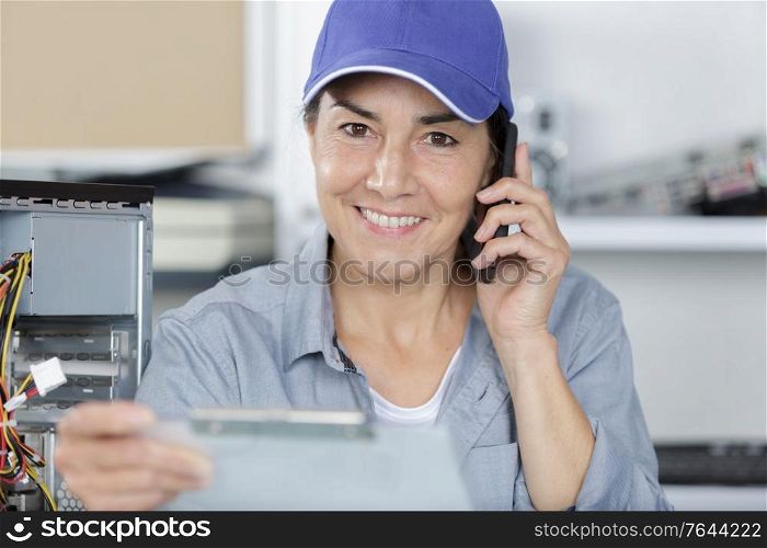 senior white woman making phone call