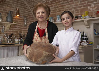 Senior woman and granddaughter