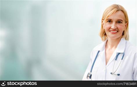 Senior woman doctor working in the hospital. Medical healthcare and doctor service.