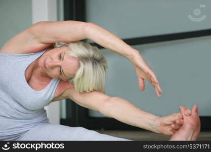 senior woman doing exercises