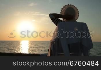 Senior woman enjoying vacation tour at the seaside