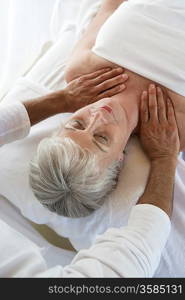 Senior woman having massage