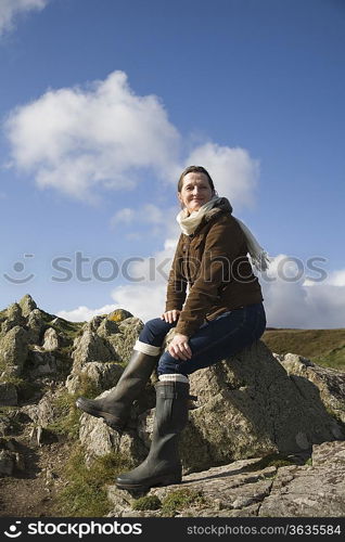 Senior woman in non urban scenery