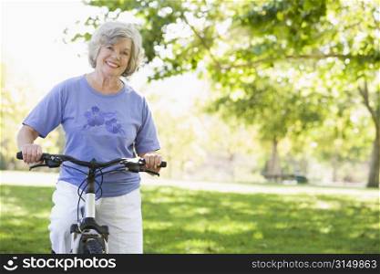 Senior woman on a bicycle