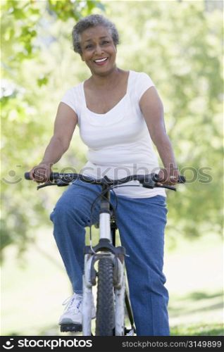 Senior woman on a bicycle