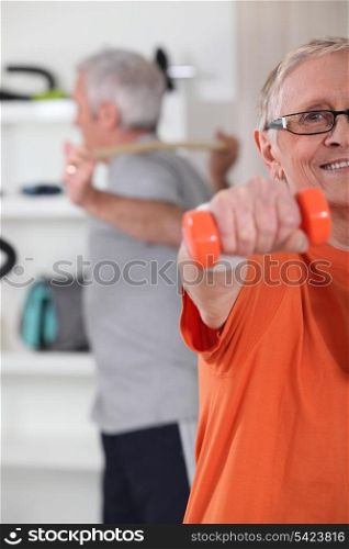 Senior woman practicing fitness
