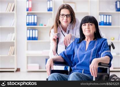 Senior woman visiting doctor for regular check-up