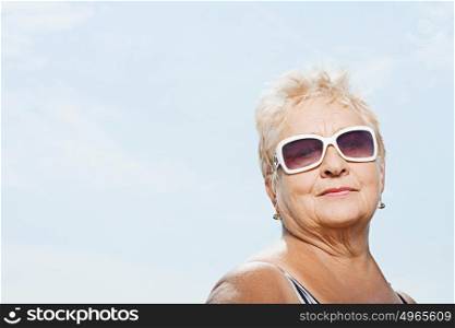 Senior woman wearing sunglasses
