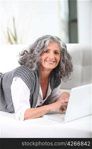 Senior woman with a laptop