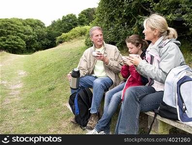 Seniors and grandchild take a break