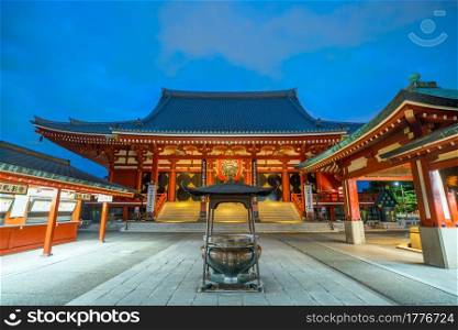 Sensoji Temple in Asakusa Area, Tokyo, Japan at Night