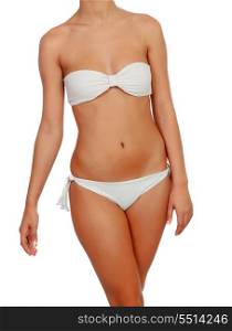 Sensual female body with bikini isolated on a white background