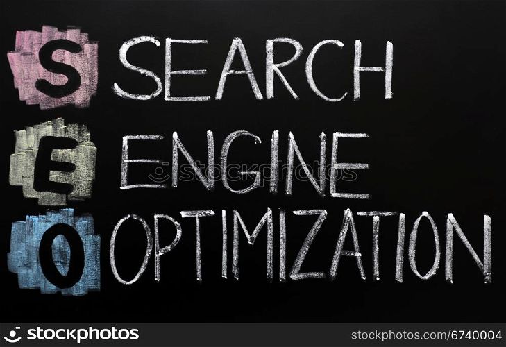 SEO acronym - Search engine optimization written on a blackboard
