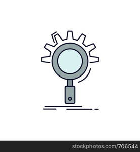 seo, search, optimization, process, setting Flat Color Icon Vector