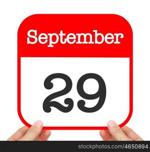 September 29 written on a calendar