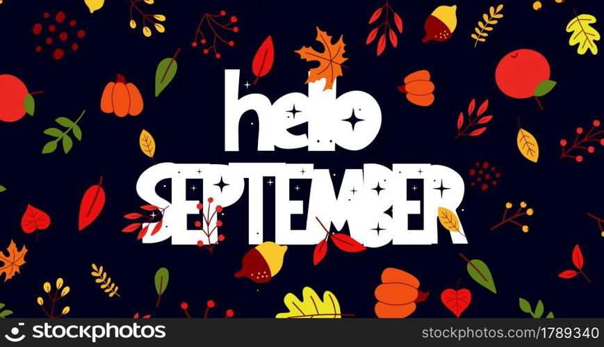 September Animated hand drawn lettering 4k footage. Motion graphic holiday Autumn. September Animated hand drawn lettering 4k footage. Motion graphic holiday Autumn banner