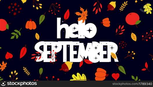 September Animated hand drawn lettering 4k footage. Motion graphic holiday Autumn. September Animated hand drawn lettering 4k footage. Motion graphic holiday Autumn banner