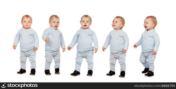 Sequence of little baby isolated on a white background&#xA;
