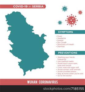 Serbia Europe Country Map. Covid-29, Corona Virus Map Infographic Vector Template EPS 10.
