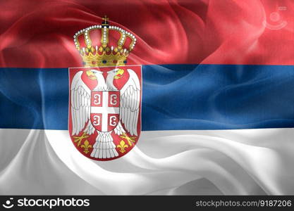 Serbia flag - realistic waving fabric flag