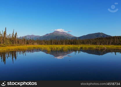 Serene scene by the lake in Canada