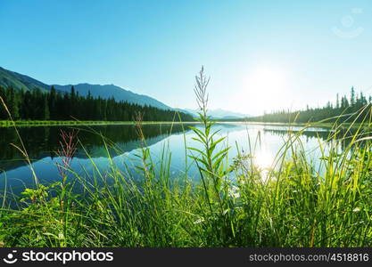 Serene scene by the lake in Canada