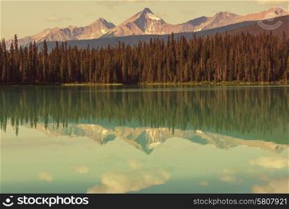 Serenity Emerald Lake in the Yoho National Park, Canada