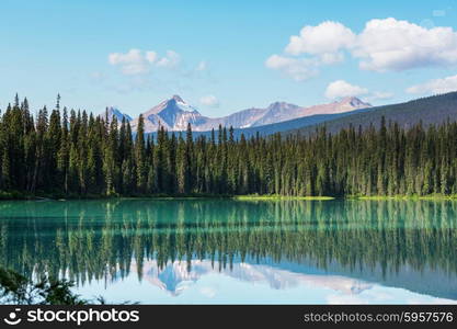 Serenity Emerald Lake in the Yoho National Park, Canada. Instagram filter