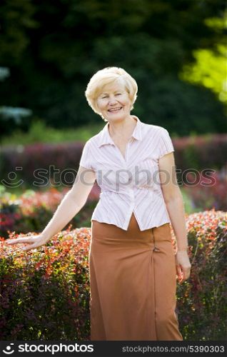 Serenity. Graceful Good Looking Senior Woman in Casual Clothes