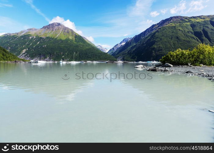 Serenity lake in Alaskan tundra