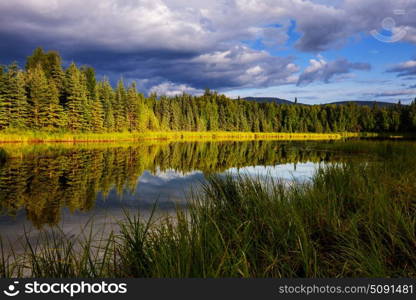 Serenity lake in Alaskan tundra